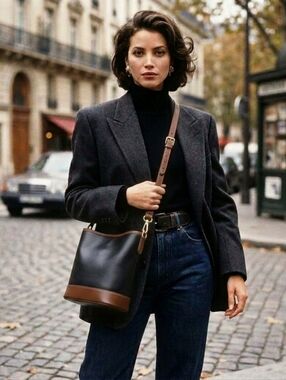 VINTAGE 1990s CARA BELLA Hobo Bucket Shoulder Bag